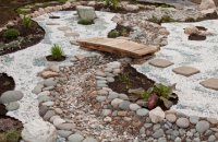 Dry Stream In Landscape Design With Your Hands